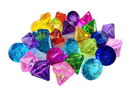HAPTIME 40 Pcs Big Acrylic Diamond Artificial Gems Pirate Treasure for Home Decoration, Table Scatters, Vase Fillers, Event, Wedding, Party, Birthday Decor