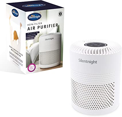 Silentnight 42269 Air Purifier with HEPA Filter Night Light, Plastic, 7.5 W