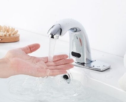LAYKOR Automatic Touch-Free Lavatory Bathroom Sink Sensor Faucet Chrome