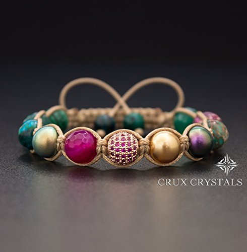 Lavish Love, Gemstone Macrame Bracelet, Women's Shamballa Bracelet, Wrap Bracelet, Beaded Friendship Bracelet, Swarovski Bracelet, Swarovski Pearls, Crux Crystals