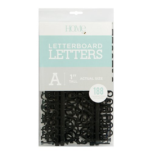 American Crafts 188 Piece 1 Inch Black Letter Pack Die Cuts with a View Letterboards, 1",