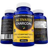 Best Activated Charcoal Capsules 450 Mg Supplement -Detox Naturally and Safely Reduce gas bloating and indigestion - 100 Tasteless USA Made Non-GMO pills no gluten