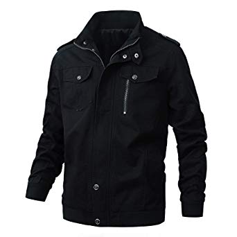 ZooYung Men's Casual Winter Cotton Military Jackets Outdoor Coat Windproof Windbreaker
