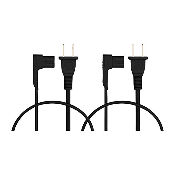 Vebner 19.5in 2-Pack Power Cord Compatible with Sonos Play One, Sonos Play-1 and Sonos One SL Speaker. Compatible with Sonos Play One Short Power Cable Cord, Black