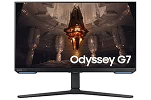 Samsung 28-inch(70.8cm) Odyssey G7 Gaming, UHD 4K, 144Hz, 1ms, HAS, IPS Panel, G-Sync Compatible, HDR 400, Smart TV Experience, (LS28BG700EWXXL, Black)