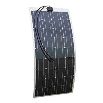 ECO-WORTHY 100W Watt Monocrystalline Semi Flexible Solar Panel Ideal For 12V Battery Charging On Boats Caravans Motorhome RV