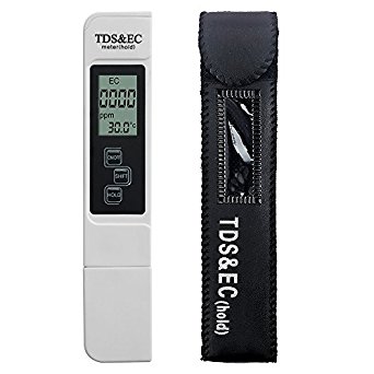 Modernway Digital Water Quality Tester,Professional TDS,EC and Temperature Meter,0-9990ppm,0-9990us/cm,+/-2% High Accuracy for Drinking Water,Hydroponics,Gardening,Aquariums,Pools and Spas(TDS-EC)