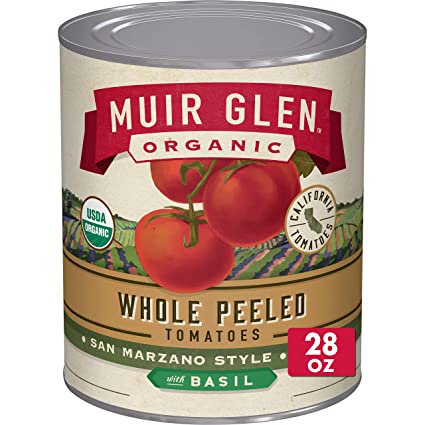 Muir Glen Organic Peeled Whole Tomatoes with Basil, 28 oz