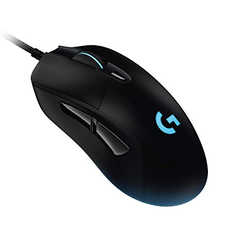 Logitech G403 HERO 16K Gaming Mouse, LIGHTSYNC RGB, Lightweight 87 g   10 g Optional, Braided Cable, 16000 DPI, Rubber Side Grips, West Europe (UK) Packaging