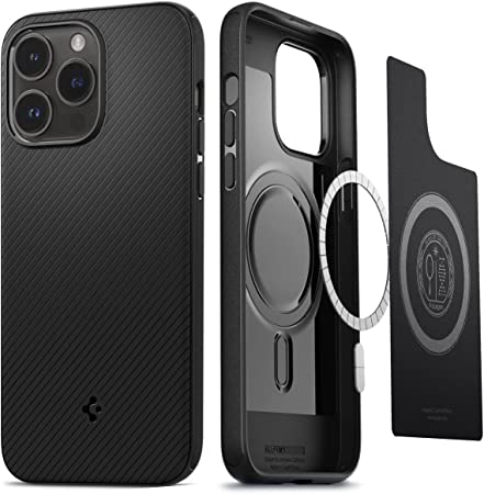 SPIGEN Mag Armor (MagFit) Case Designed for Apple iPhone 14 Pro (2022)[6.1-inch] Mag Safe Compatible Magnetic Ring Cover - Black