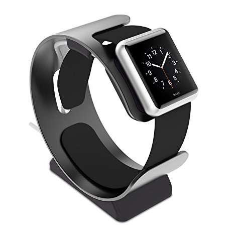 Spinido Premium Aluminum Charging Stand Holder for Apple Watch (Black)