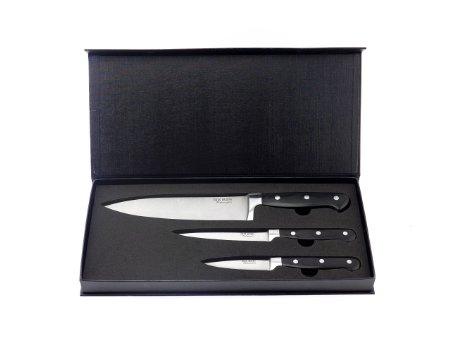 Ross Henery Professional , 5CR 15MOV Premium Stainless Steel Knife. Choice of Single Chefs Knife or 3 Piece Set In Box (3)