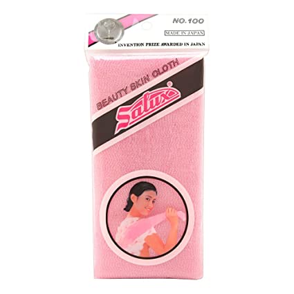 Salux Nylon Japanese Beauty Skin Bath Wash Cloth/Towel - Pink
