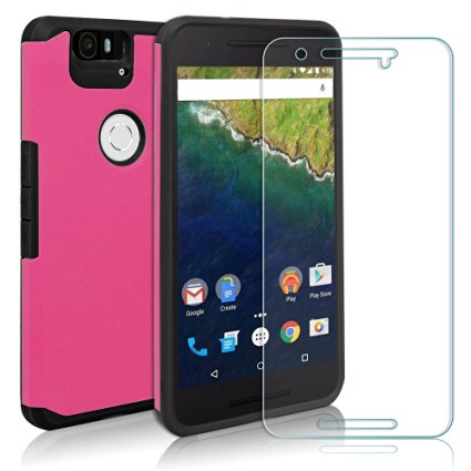 Nexus 6P Armor Case, Anbel Hybrid Armor Shock Absorbent Defender Protector Dual Layer Hard PC Cover   TPU Inner Case with Screen Protector for Huawei Google Nexus 6P (2015) (Purple)