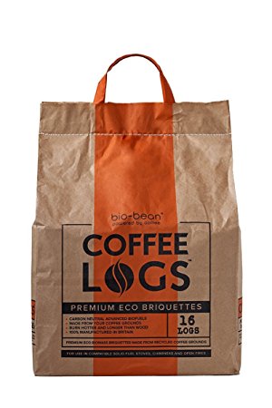 Coffee Logs - 16 WINTER FUEL LOGS MADE FROM RECYCLED COFFEE - FOR A HOTTER & LONGER BURN