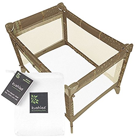 Kushies Organic Jersey Play Pen Fitted Sheet, White