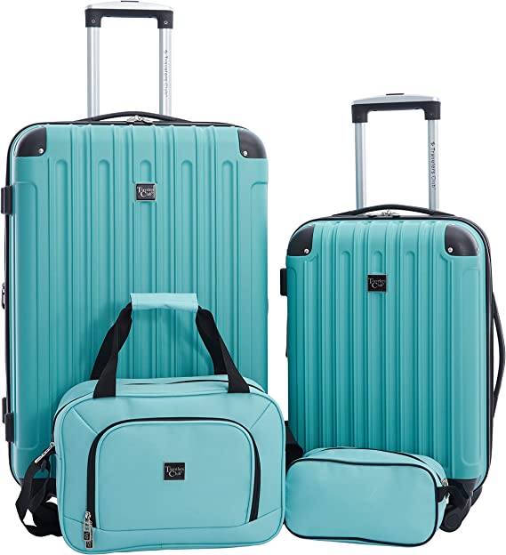 Travelers Club Midtown Hardside Luggage Travel, Emerald, 4-Piece Set