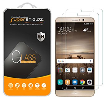 [2-Pack] Huawei Mate 9 Tempered Glass Screen Protector, Supershieldz Anti-Scratch, Anti-Fingerprint, Bubble Free, Lifetime Replacement Warranty