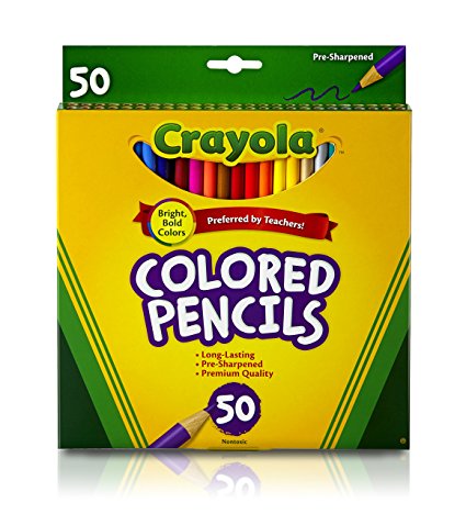 Crayola Colored Pencils Art Tools 50 Count Perfect for Art Projects and Adult Coloring