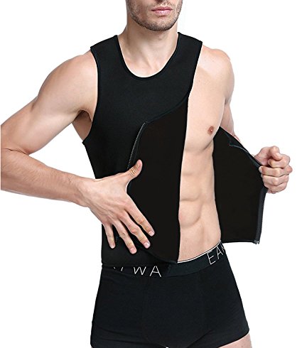 NINGMI Neoprene Slimming Vest Sweat Sauna Suits Gym Mens Weight Loss Shapewear