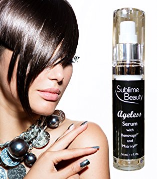 AGELESS SERUM with RENOVAGE & MATRIXYL from Sublime Beauty, 1 oz. Reduce the 8 Main Signs of Aging; Creamy Serum for Healthy Skin. 100% Customer Satisfaction Guarantee.