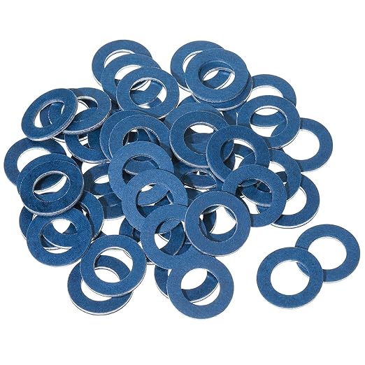 Mudder 50 Pieces Aluminum Engine Oil Crush Washers Drain Plug Gaskets (Compatible with Toyota, Scion Part)