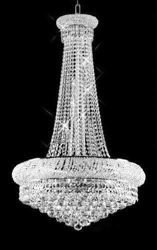 French Empire Crystal Chandelier Chandeliers H50” X W24" - Good for Dining Room, Foyer, Entryway, Family Room and More!