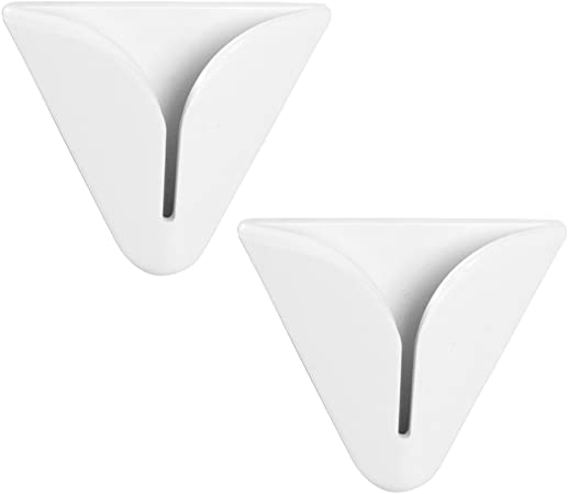 iDesign Self-Adhesive Dish Towel Holder for Kitchen - Pack of 2, White