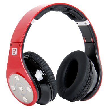 Bluedio R Plus Wireless Bluetooth Headphones with Micro SD Card Slot Red