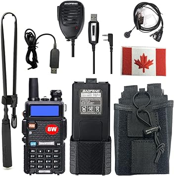 BAOFENG UV-5R Ham Radio 8W 144-148MHz，430-450MHz Walkie Talkies Long Range Two Way Radio Full Kit