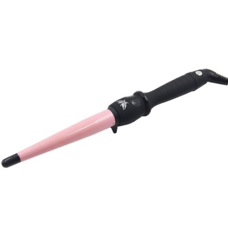 Hey Beauty Curling iron Professional Ceramic Tourmaline Hair curler Hot Tools Curling Wand, 1/2-1 Inch, pink