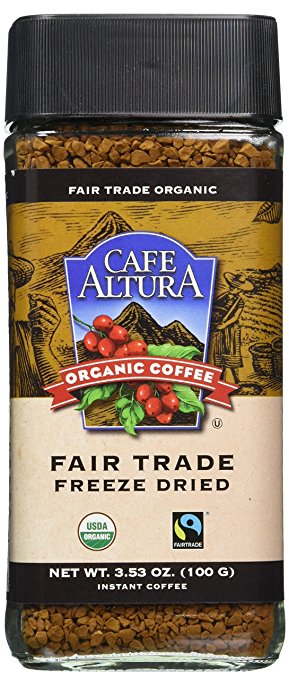 CAFE ALTURA Organic fair trade instant coffee 3.53 Ounce, 0.02 Pound