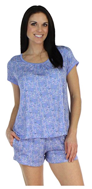 bSoft Women's Sleepwear Bamboo Jersey Short Sleeve Shorts Pajama PJ Set
