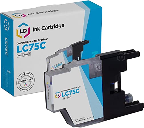 LD Compatible Ink Cartridge Replacement for Brother LC75C High Yield (Cyan)