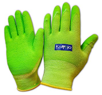 Bamboo Gardening Gloves for Women Men-Ultra-Premium & Breathable to Keep Hands Dry & Textured Grip to Reduce Slipping in Garden by Kamojo (Large)