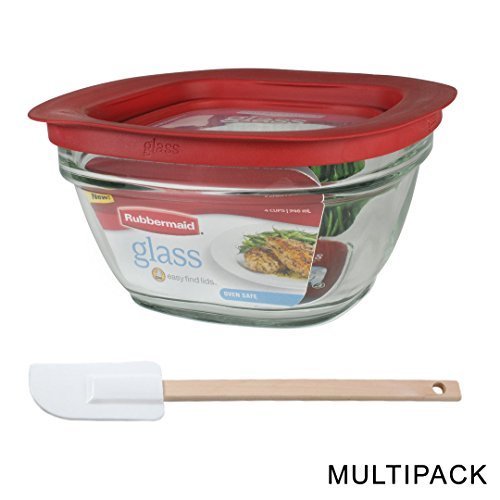 Rubbermaid Easy Find Lid Glass Food Storage Container, 4 cup (set of 4)