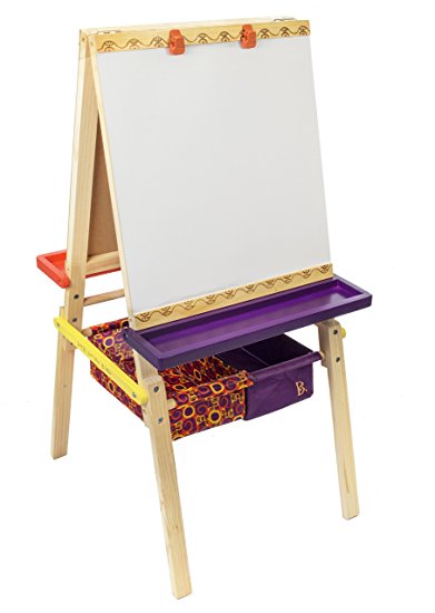 B. Toys Easel Does It – Folding Wooden Art Easel with Chalkboard, Whiteboard, and Storage Bins