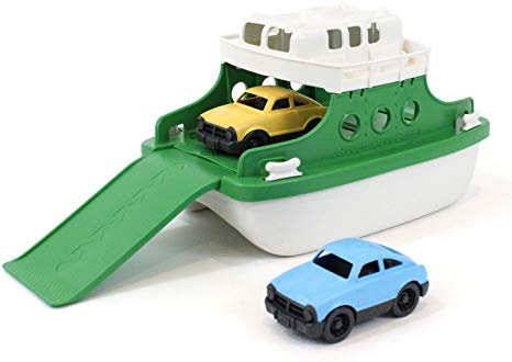 Green Toys Ferry Boat Bathtub Toy, Green/White, 10"X 6.6"x 6.3"