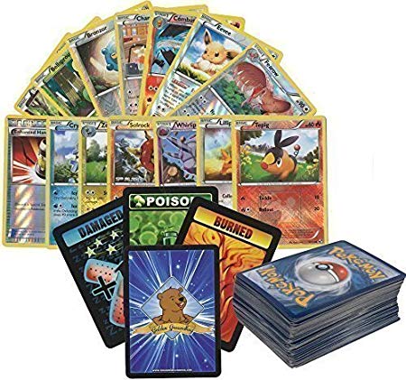 100 Assorted Pokemon Cards with Foils, 10 Promos! Includes 3 Custom Golden Groundhog Token Counters!