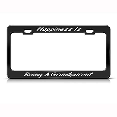 Speedy Pros Happy Grandparent Metal License Plate Frame Tag Holder
