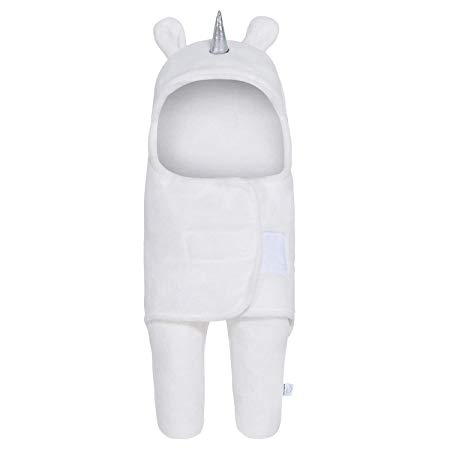 Upsimples Newborn Baby Blanket Soft Plush Sleeping Sack,Unisex Unicorn Baby Swaddle Blanket,Receiving Blankets for Boys and Girls 0-6 Months-Unique Baby Shower Gifts-White