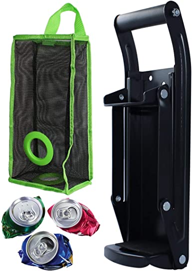 Ansoon Metals Can Crusher & Compactor, Heavy Duty Wall-Mounted Bottle Opener Smashers for 16 oz and 12 oz Aluminum Seltzer, Soda, Beer Cans and Plastic Bottles Recycling Tool