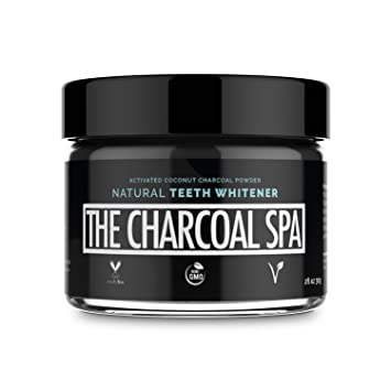 100% Natural Charcoal Teeth Whitening by The Charcoal Spa, Activated Black Powder – Made in USA, vegan, non-GMO, cruelty-free, bleach/chemical-free, fluoride free, premium stain remover for whiter tee