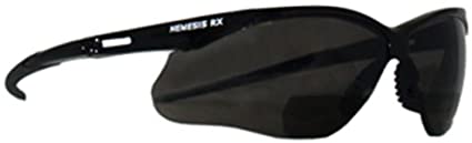 Reading Safety Glasses, Nemesis RX, Black Frame/Smoke Lens,  2.5