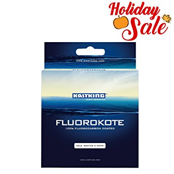 KastKing FluoroKote Fishing Line - 100% Pure Fluorocarbon Coated - 300Yds/274M Premium Spool - Upgrade from Mono and Perfect Substitute for Solid Fluorocarbon Line - 2015 ICAST Award Winning Brand [2016 New Release Sale]