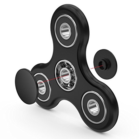 InfiSpin Z1 Fidget Spinner, ABS Tri Hand Spinner [Easy Flick & Spin] Prime EDC Focus   Stress Relief Toy | High Speed Bearings for 3  Minutes of Spinning | Smooth, Quiet & Fast [Black]