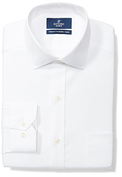 Buttoned Down Men's Tailored Fit Spread-Collar Solid Non-Iron Dress Shirt