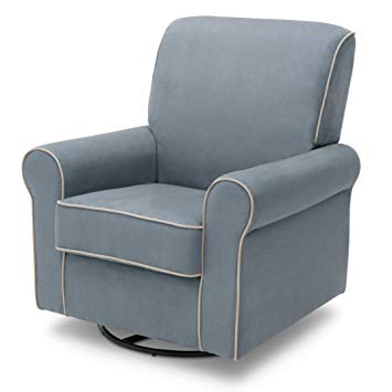 Delta Children Rowen Glider Swivel Rocker Chair, Frozen Blue