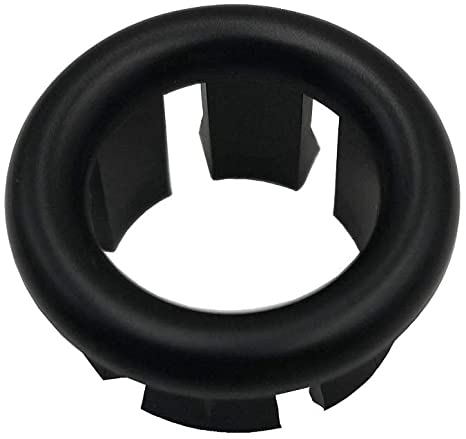 VRSS Black Color Bathroom Kitchen Sink Basin Trim Overflow Ring Cover Hole Insert in Cap 1 Pair (Round Hole)