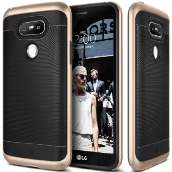 LG G5 Case, Caseology® [Wavelength Series] Textured Grip Cover [Black/Gold] [Shock Proof] for LG G5 (2016) - Black/Gold